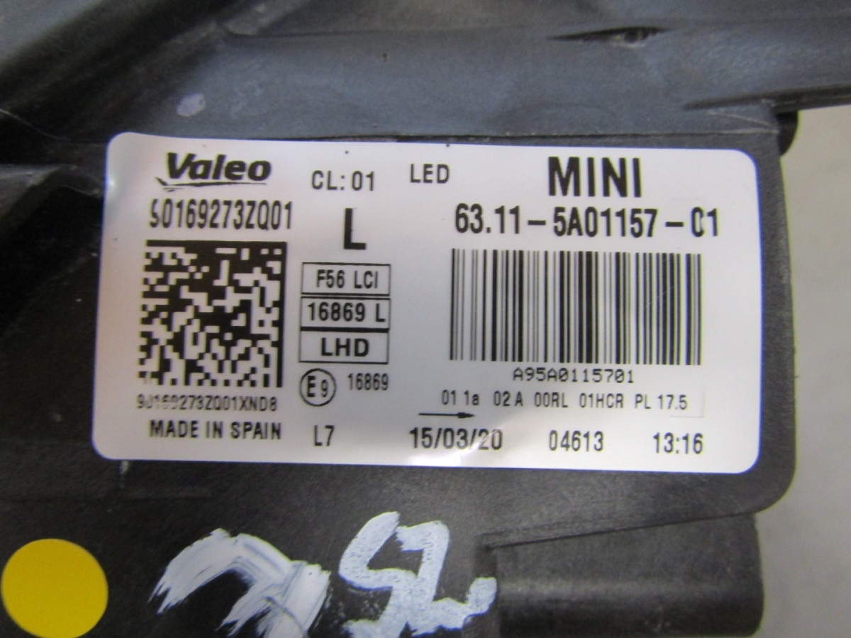 Koplamp Mini Cooper F55 F56 F57 Facelift FULL LED 21- LH Links 5A01157 Q1494/K3 10B