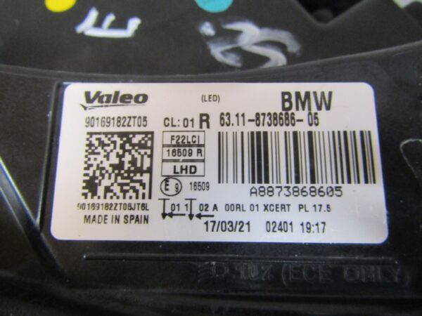 Koplamp BMW 2 F22 F23 F87 Facelift Adaptief FULL LED 17-21 RH 8738686 Q1434/K3 3F