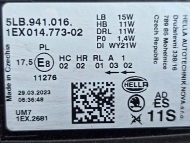 Koplamp SKODA ENYAQ 5LB FULL LED FRONT LAMP 5LB.941.016.