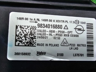 Koplamp OPEL MOKKA B 2 II FULL LED HEADLAMPS SET 9834016680 9834016880