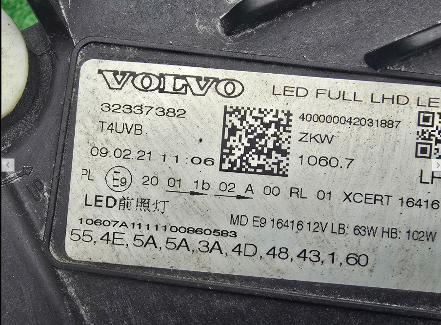 Koplamp VOLVO XC60 2 II FACELIFT FULL LED HEADLAMP 32337382