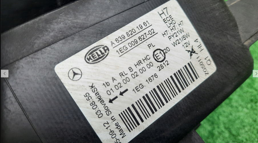 Koplamp MERCEDES VITO W639 FACELIFT STANDARD HEADLAMPS A6398201861, A6398201961