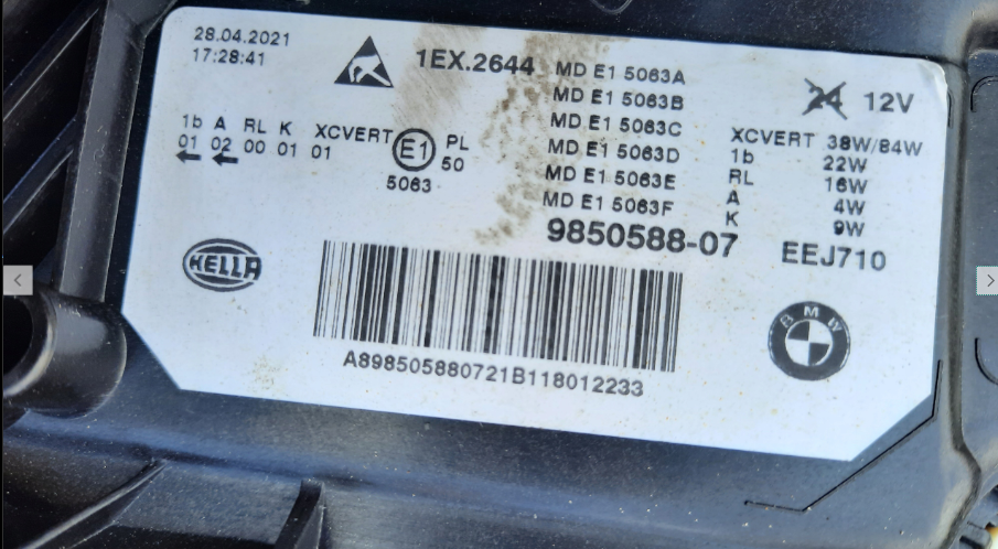 Koplamp BMW 5 V G30 G31 FACELIFT FULL LED LASER HEADLAMP 9850588-07