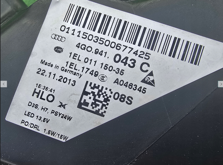Koplamp AUDI A6 C7 4G0 BI-XENON HEADLAMP 4G0.941.043C