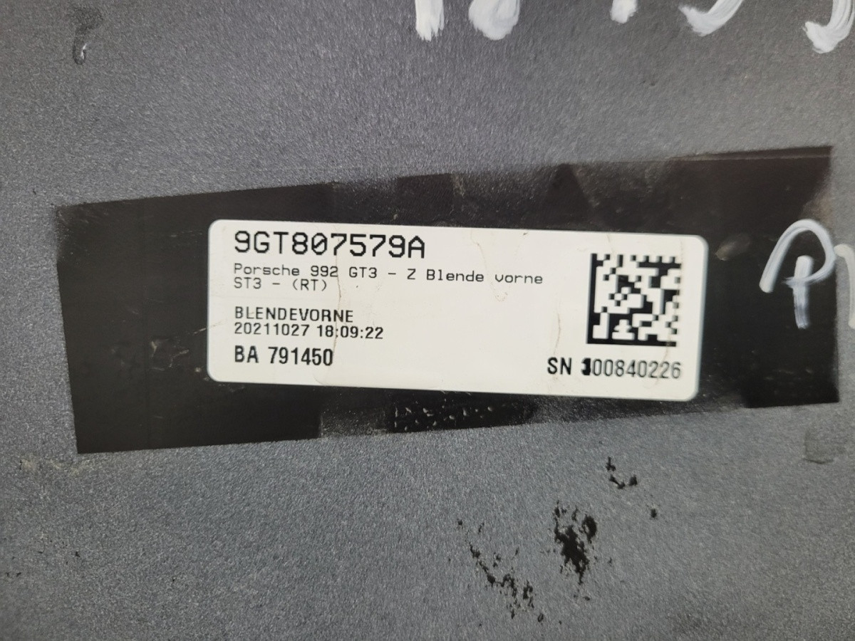 Spoiler Voorbumperrooster PORSCHE 911 992 GT3 21- 9GT807579 9GT807579A PJ1393