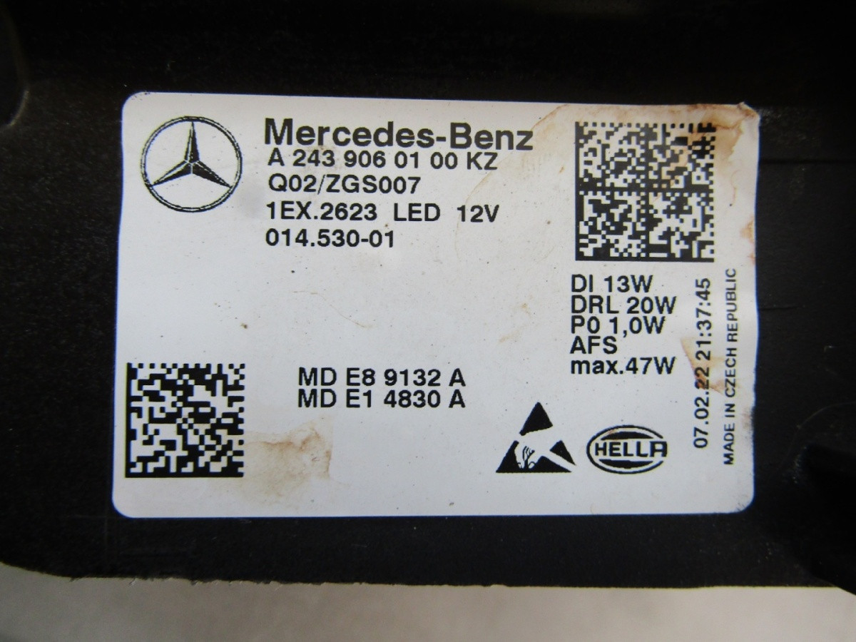Koplamp MERCEDES EQA EQB W243 VOLLEDIGE LED PRESTATIES LH LINKS 21-24 A2439060100 KZZ153/K4/4E