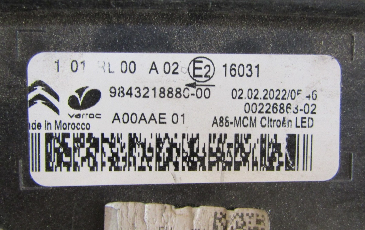 KOPLAMP CITROEN C3 III AIRCROSS FACELIFT LED DRL 21-24 RH 9843218880-00 S806/D10