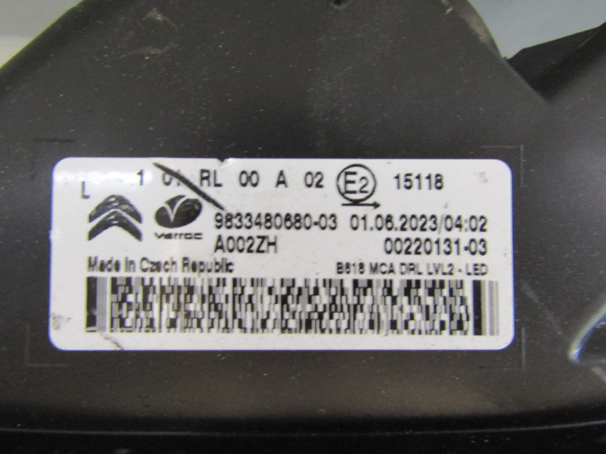 KOPLAMP CITROEN C3 III 3 FACELIFT LED DRL 20-24 LH 9833480680-03 S826/B11