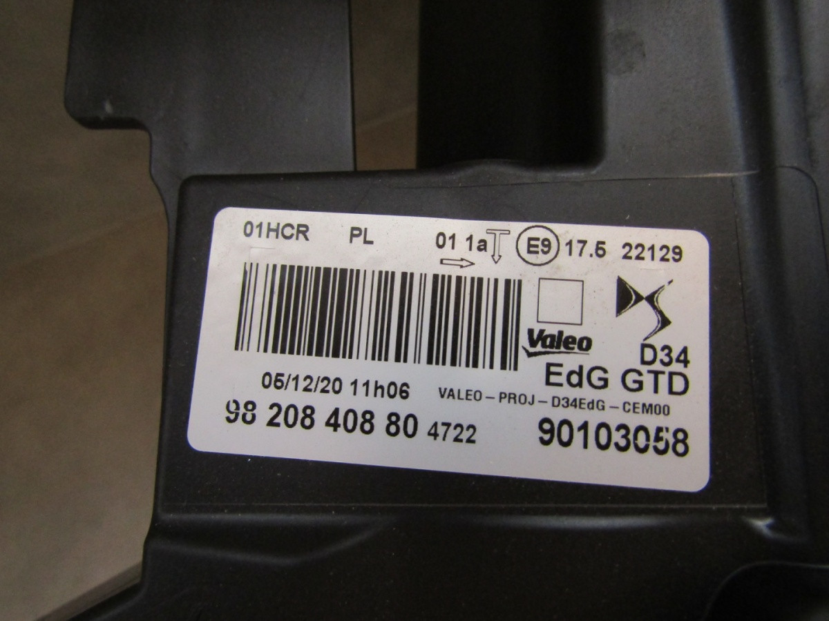 KOPLAMP CITROEN DS3 DS 3 CROSSBACK STANDAARD 18- LH 9820840880 A827/5K/15G