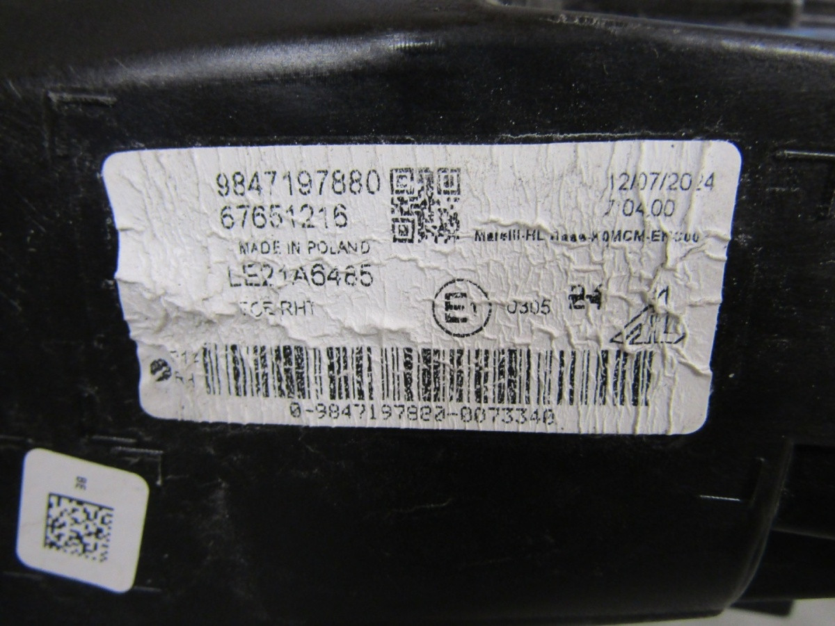 Koplamp Expert III Jumpy III Proace II Facelift STANDARD 24- RH RECHTS 9847197880 S1848//E50