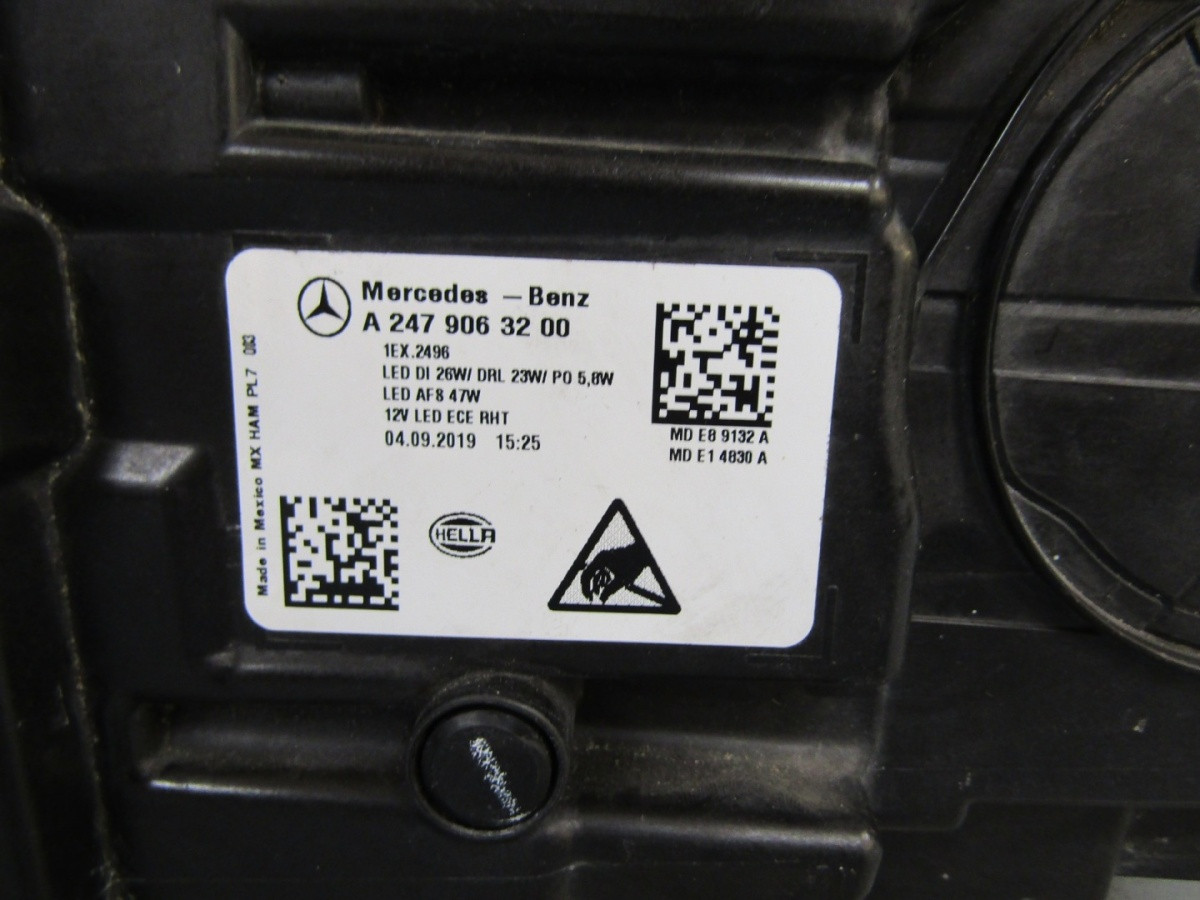 Koplamp MERCEDES GLB 247 VOLLEDIGE LED HOGE PRESTATIES 19-23 RH A2479063200 S1770/K3/14E