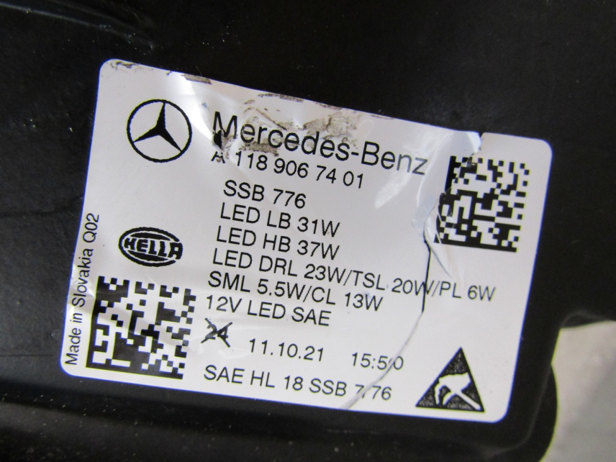 KOPLAMP MERCEDES CLA W118 VOLLEDIGE LED MULTIBEAM 19-23 RH A1189067401 VS A813/5K/15D