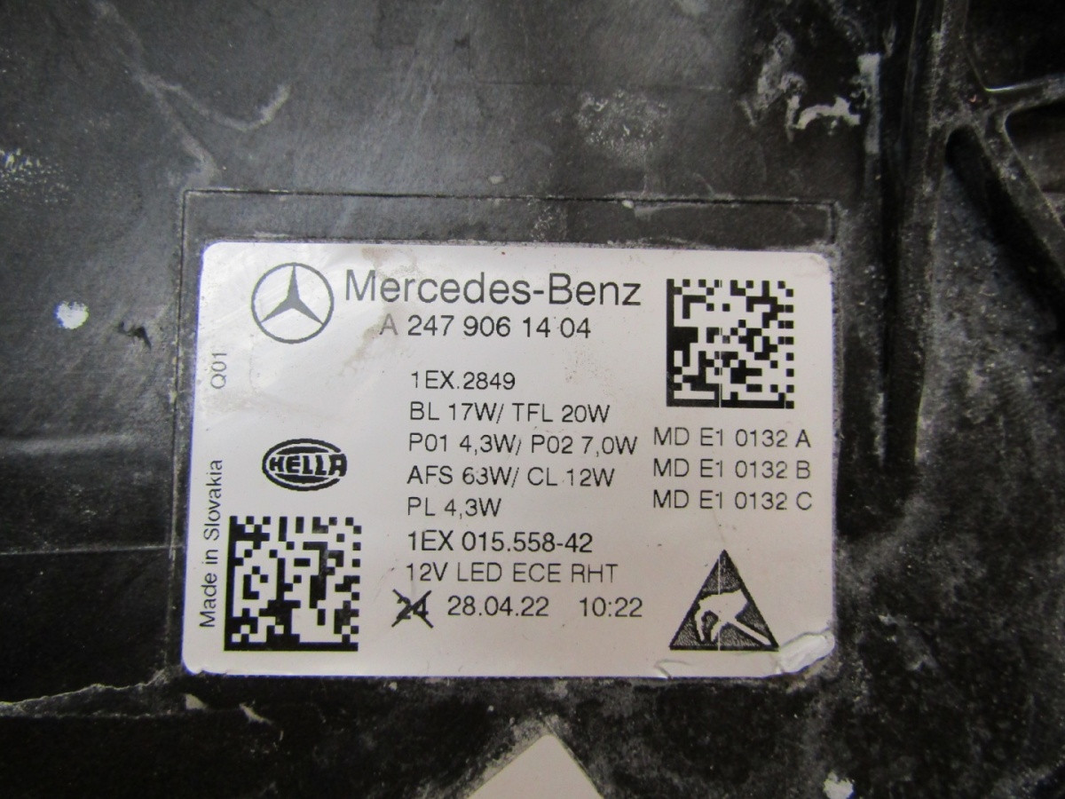 KOPLAMP MERCEDES B-KLASSE W247 FACELIFT MULTIBEAM 23- RH A2479061404 S793/C106