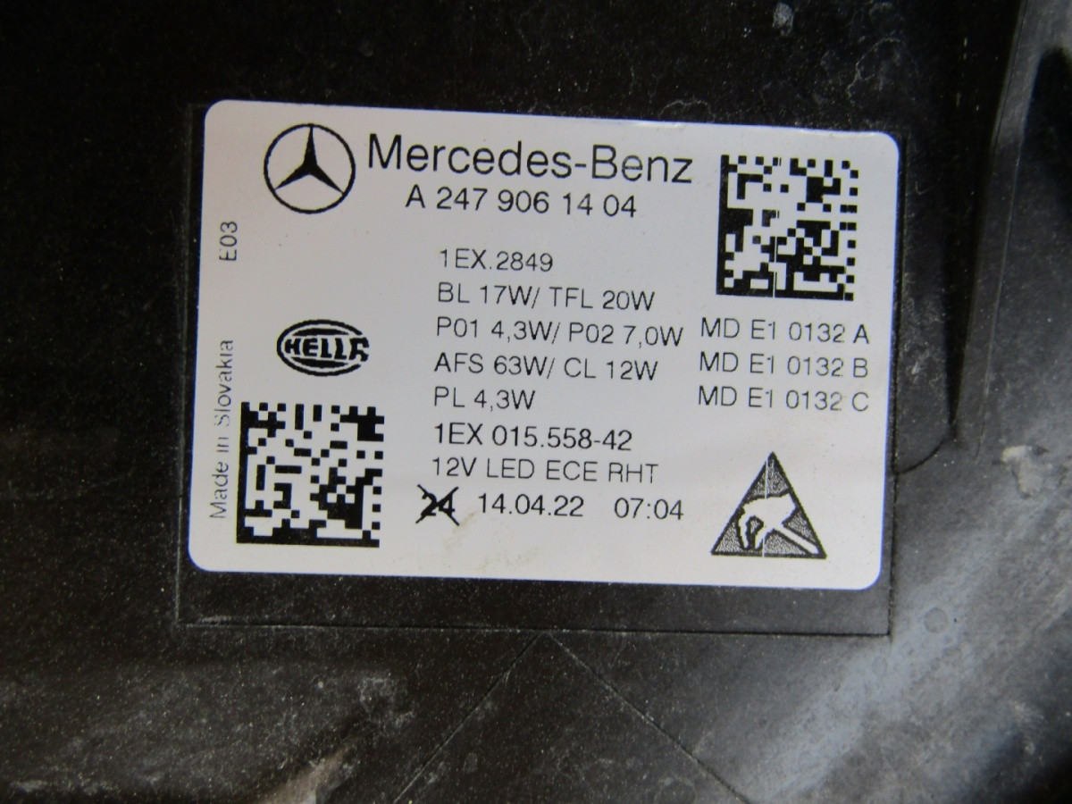 KOPLAMP MERCEDES B-KLASSE W247 FACELIFT MULTIBEAM 23- RH A2479061404 S849/K4/2E