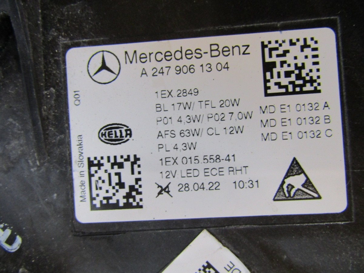 KOPLAMP Mercedes B-Klasse 247 FACELIFT FULL LED MULTIBEAM 23- LH A2479061304 S1008/4K/8E