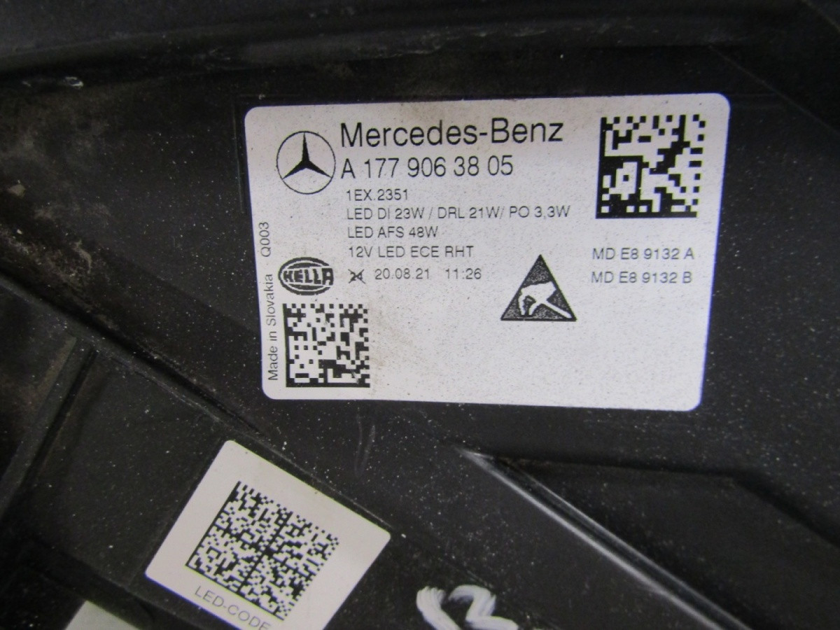 KOPLAMP MERCEDES A-KLASSE W177 LED HOGE PRESTATIES 18-22 RH A1779063805 S1791/D95
