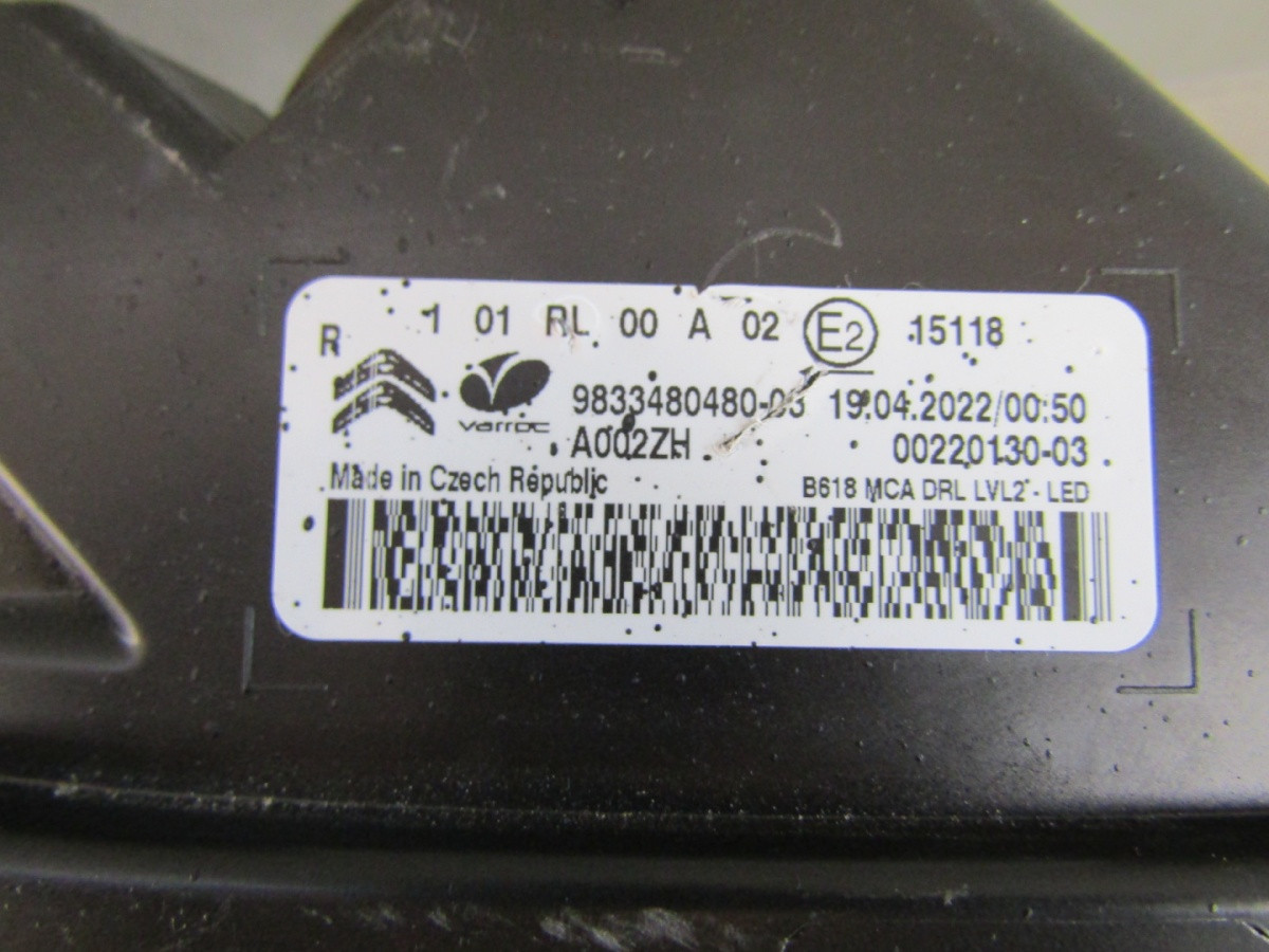 KOPLAMP CITROEN C3 III FACELIFT LED DRL RH 20-24 9833480480-03 A995/4K/5D