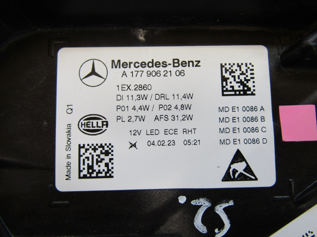 Koplamp Mercedes A-Klasse W177 Facelift LED PERFORMANCE 22- LH A1779062106 Q1612/K4 11E