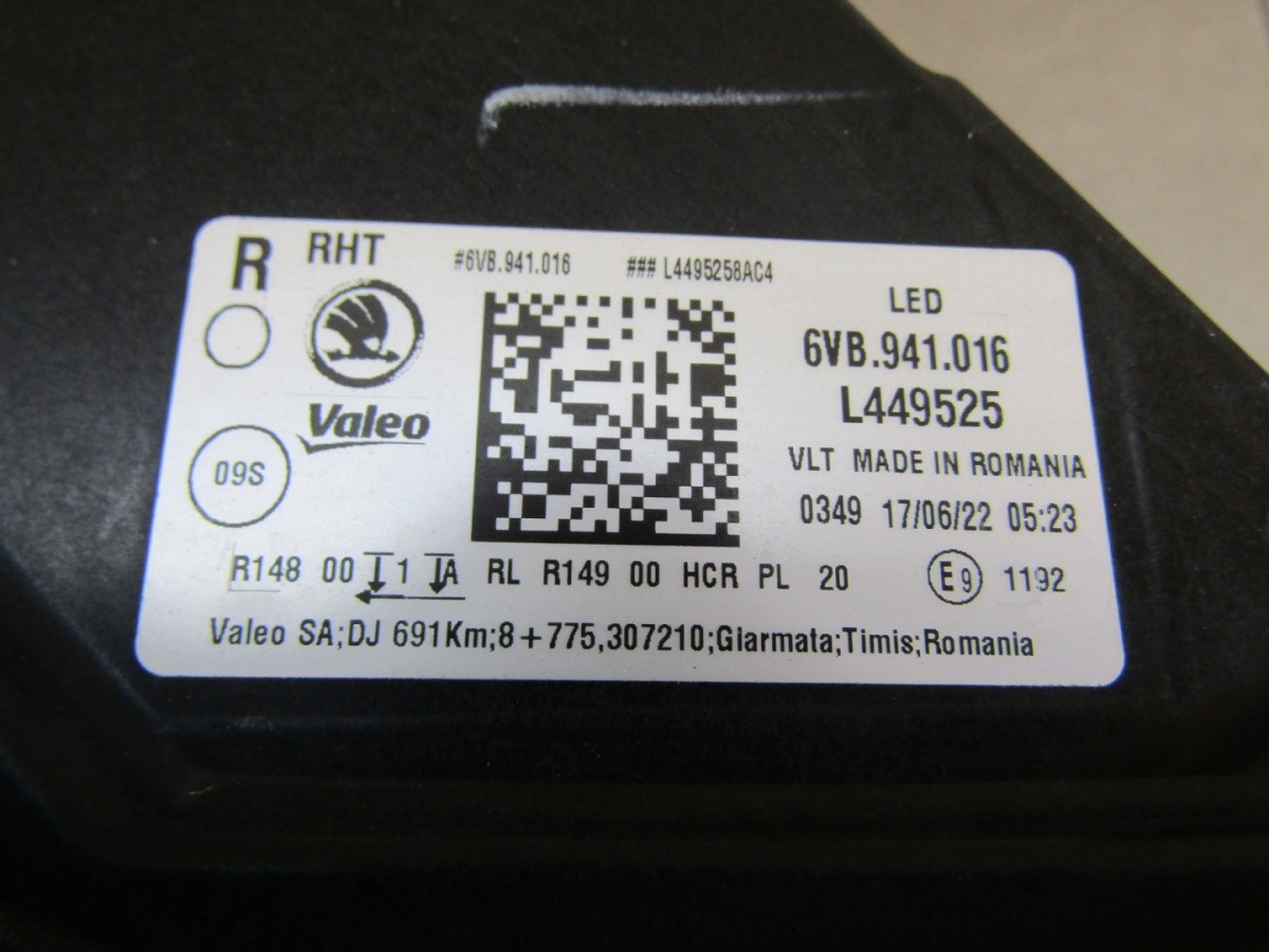 Koplamp Skoda Fabia 4 IV LED 21- RH RECHTS 6VB941016 Q1588/K4 13D