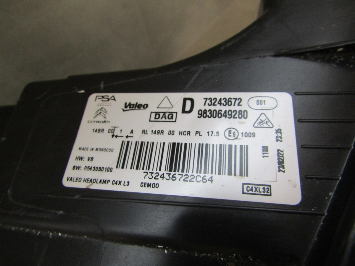 Koplamp Citroen C4 LED 20-RH 9830649280 Q943/K5 13C