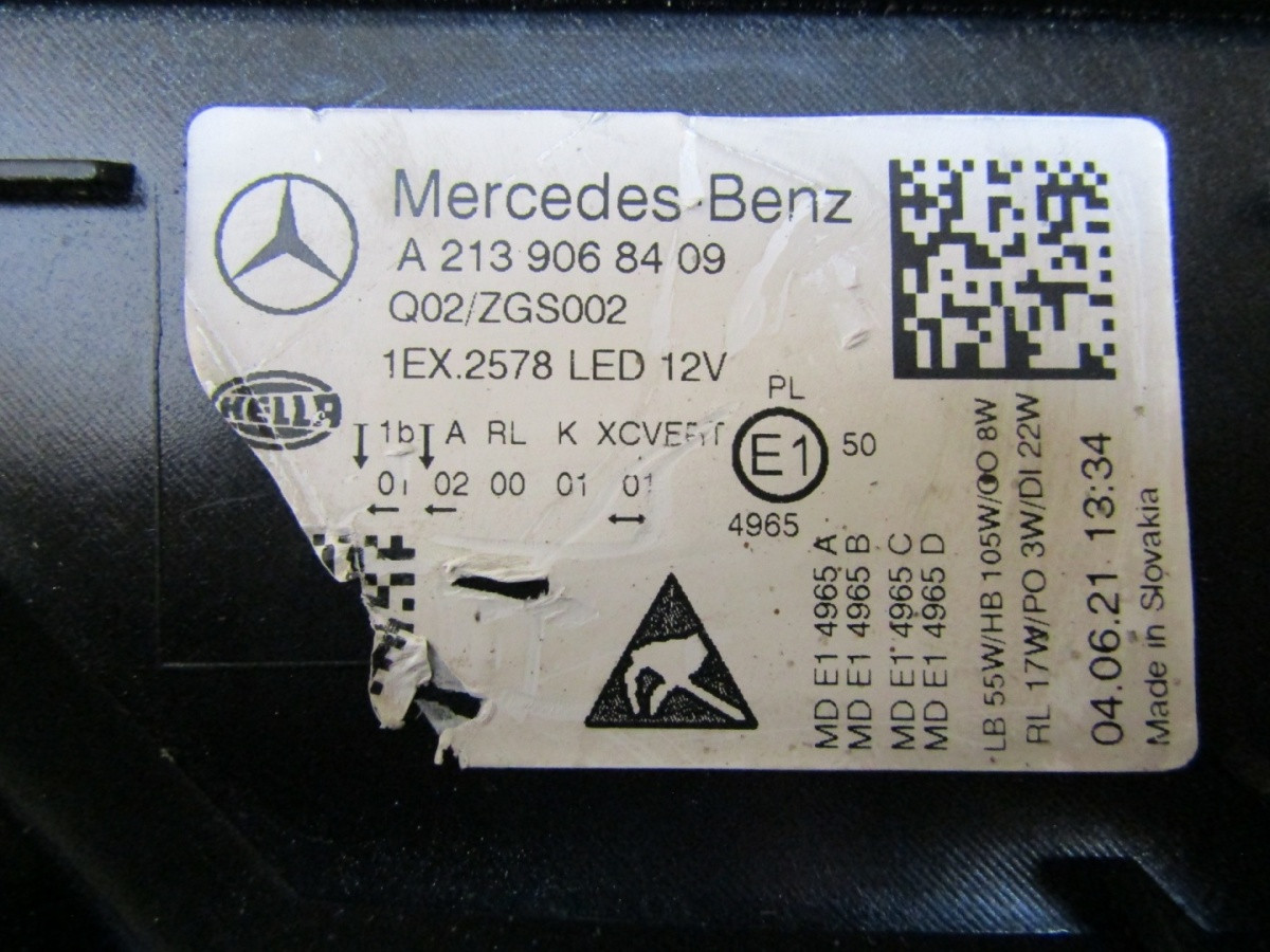 KOPLAMP MERCEDES W213 FACELIFT MULTIBEAM A2139068409 RH RECHTS 20-23 Z160/K3/2D
