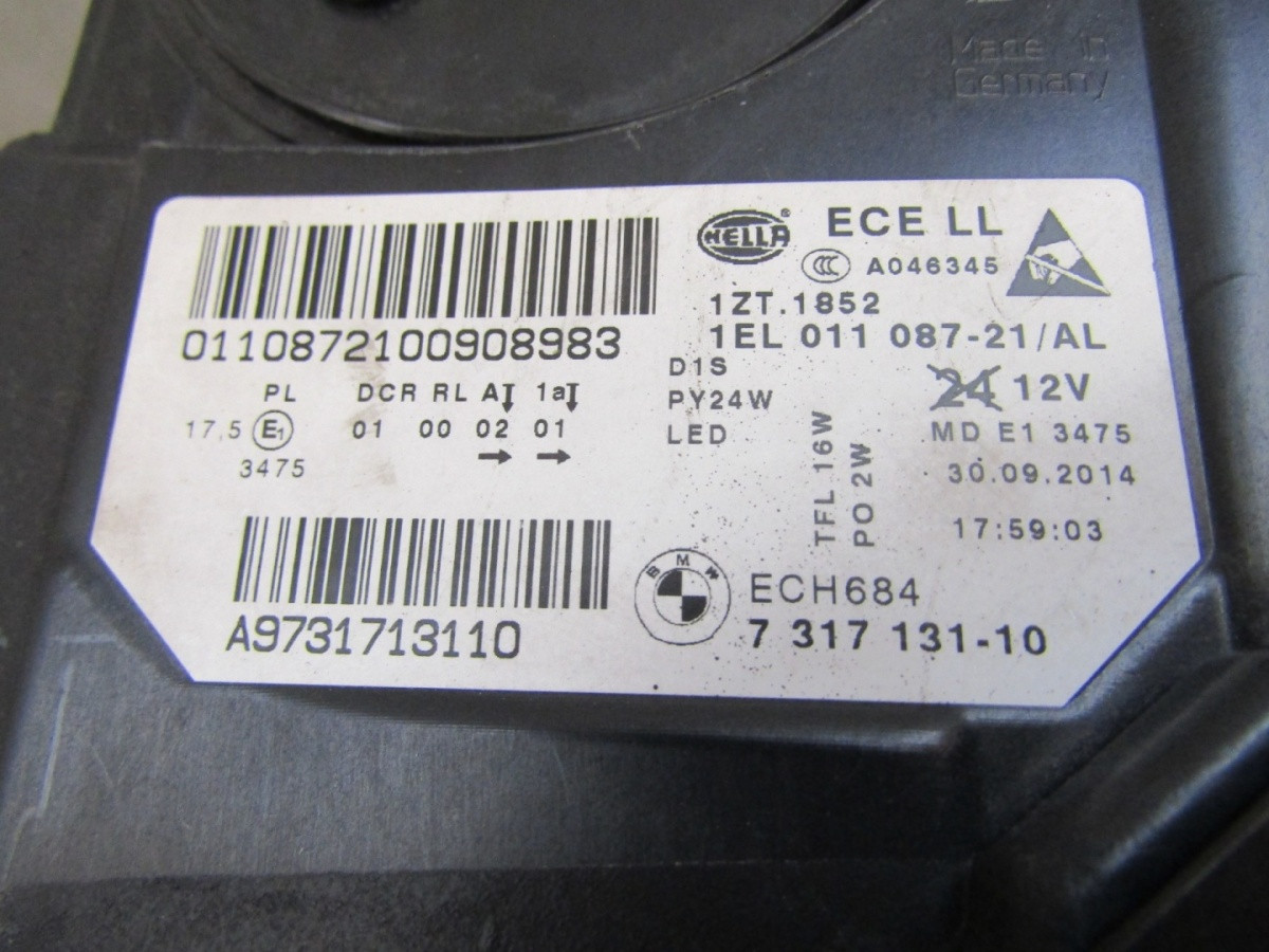 Koplamp BMW 5 F10 F11 Facelift LCI NIET-DRAAIEN XENON 13-17 LH 7317131 Q1604/K4 12E