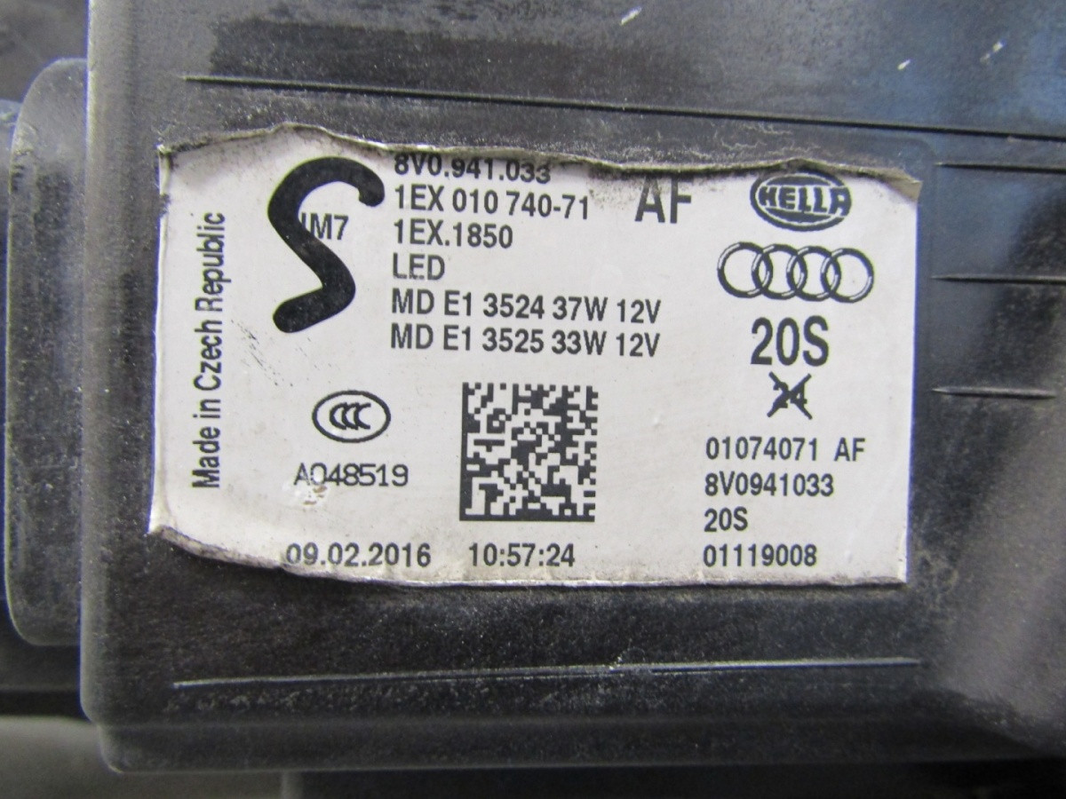 Koplamp Audi A3 8V0 FULL LED 13-16 LH Links 8V0941033 Q1633/K3 12B