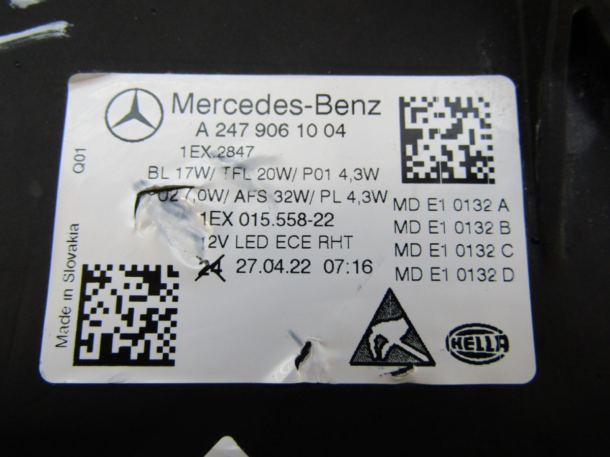 Koplamp Mercedes B-Klasse W247 Facelift LED PERFORMANCE 22- RH A2479061004 Q954/K4 1B