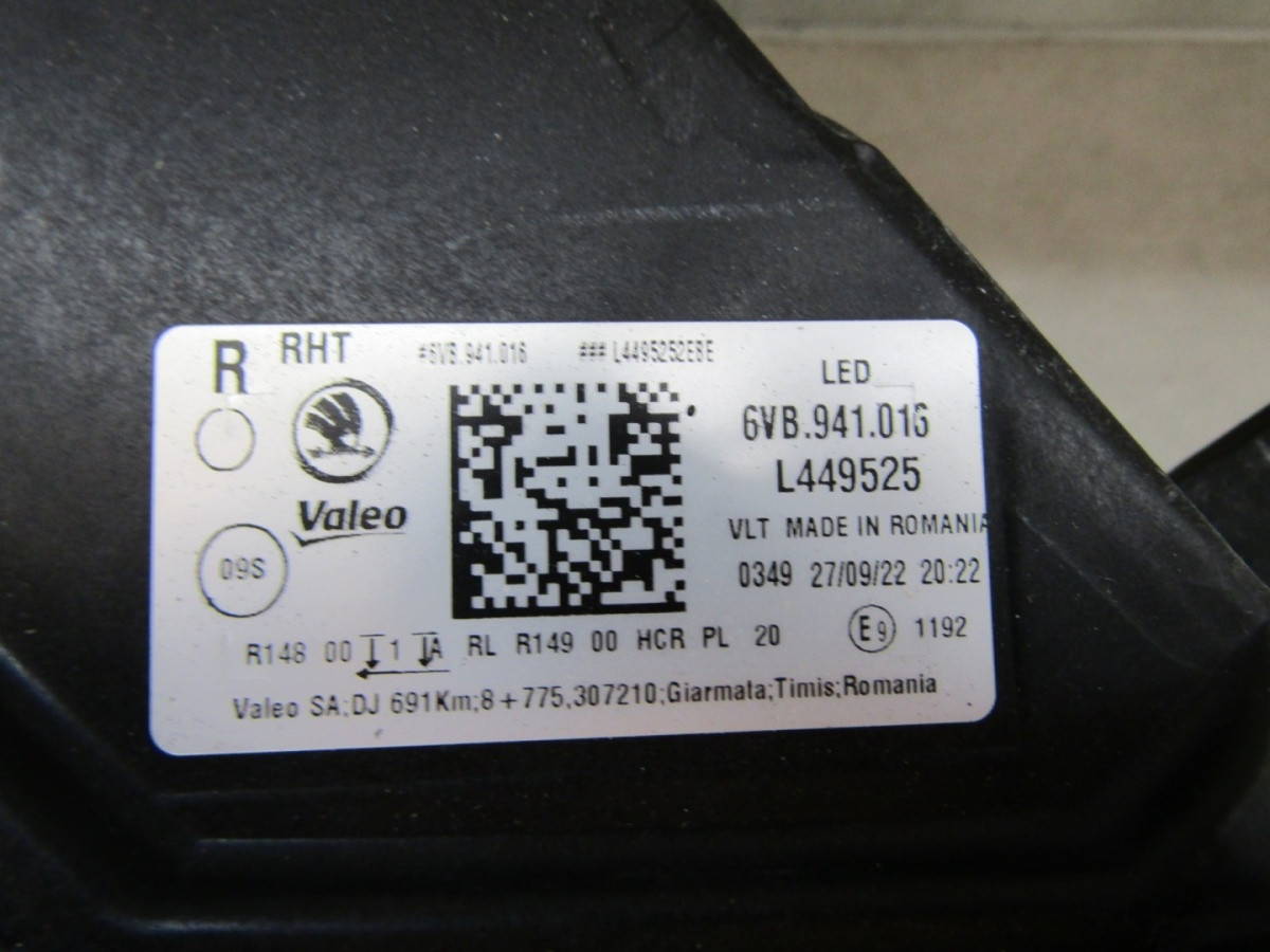 Koplamp SKODA FABIA IV 4 LED 21- RH RECHTS 6VB941016 S1767/F196