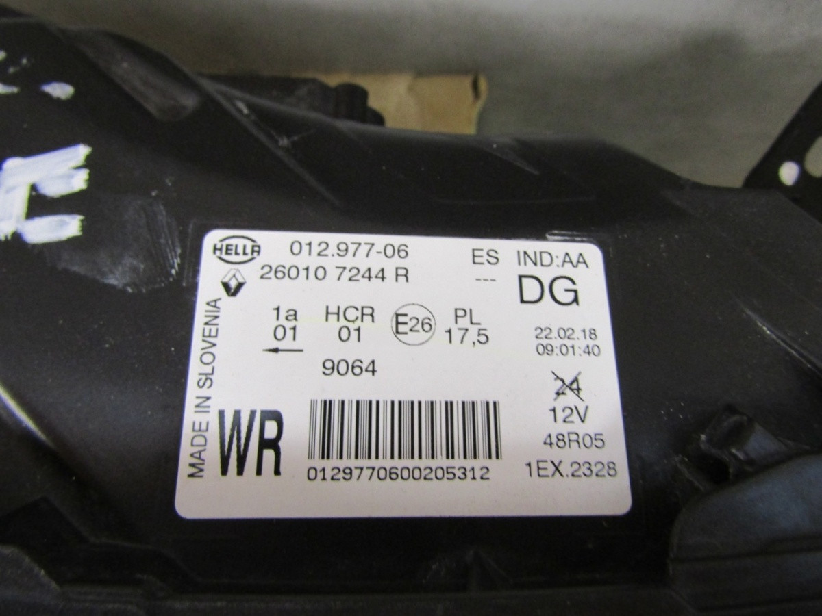 Koplamp RENAULT CAPTUR 1 I Facelift LED PURE VISION 17-19 RH 260107244R S1781/E175