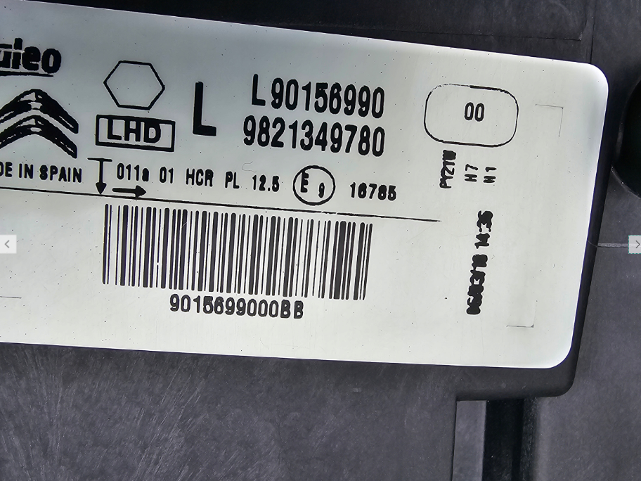 Koplamp CITROEN C4 CACTUS FACELIFT HEADLAMP 9821349780