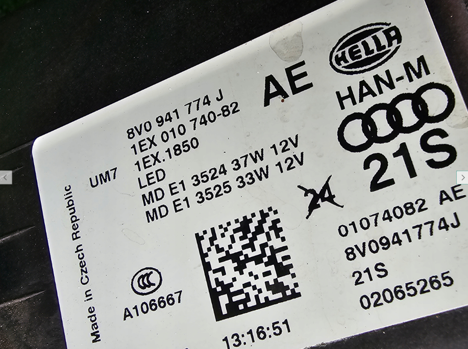 Koplamp AUDI A3 S3 8V0 FULL LED FRONT LAMP 8V0941774J