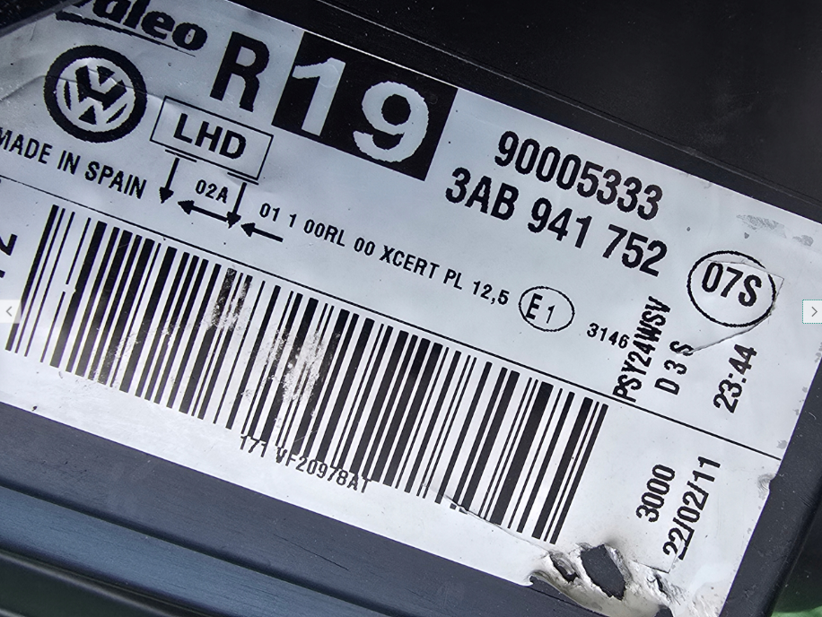 Koplamp Volkswagen PASSAT B7 3AB BI-XENON TURNING FRONT LAMP