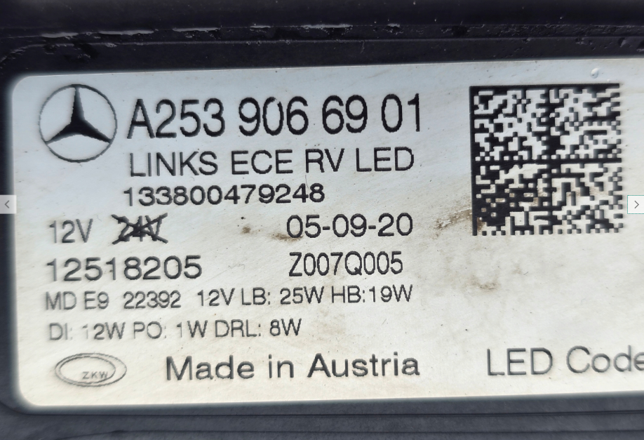 Koplamp MERCEDES GLC W253 FACELIFT FULL LED HEADLAMP A2539066901