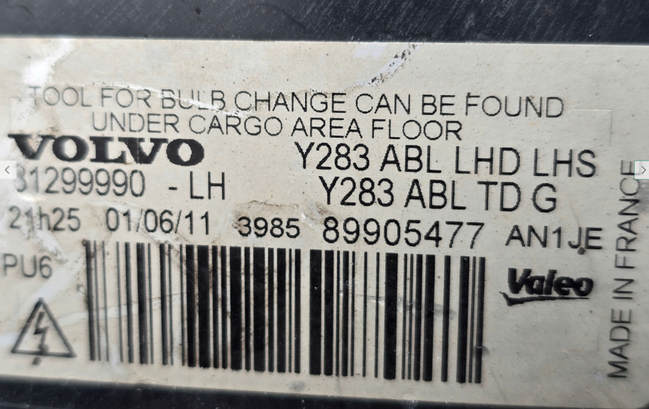 Koplamp VOLVO S60 V60 BI-XENON TURNING HEADLAMP 31299990-LH