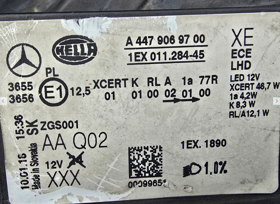 Koplamp MERCEDES VITO W447 FULL LED FRONT LAMP A4479069700