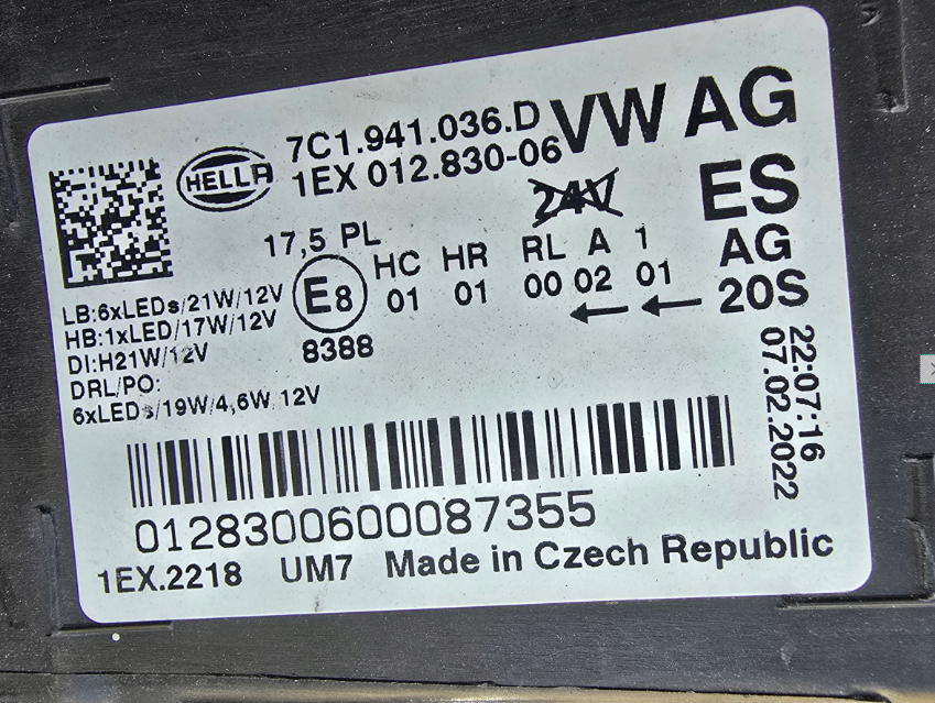 Koplamp Volkswagen CRAFTER 7C1 FULL LED HEADLAMP 7C1.941.036.D