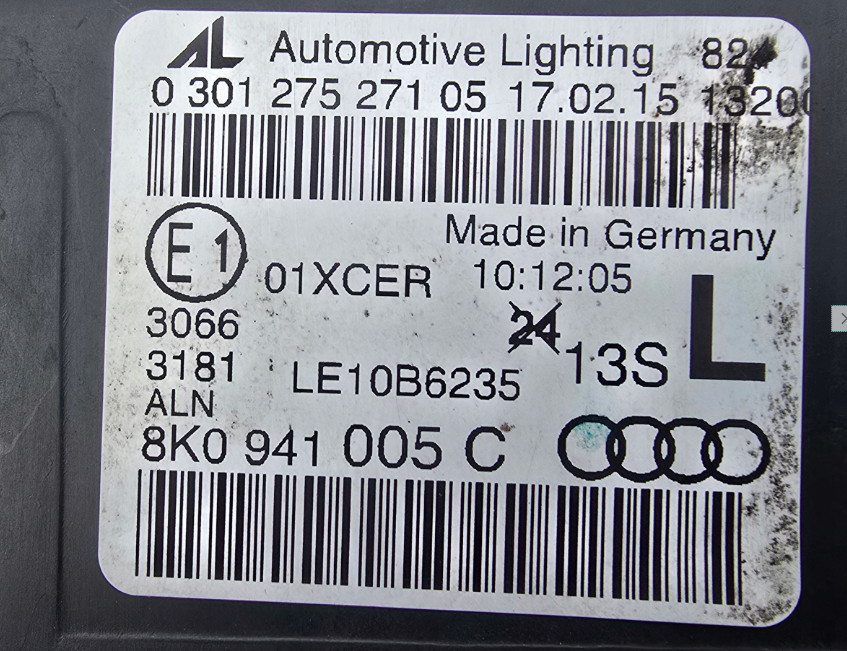 Koplamp AUDI A4 B8 8K0 FACELIFT BI-XENON HEADLAMP