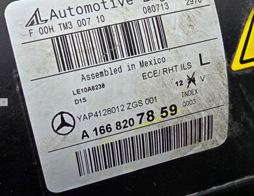 Koplamp MERCEDES ML W166 BI-XENON TURNING FRONT LAMP A1668207859