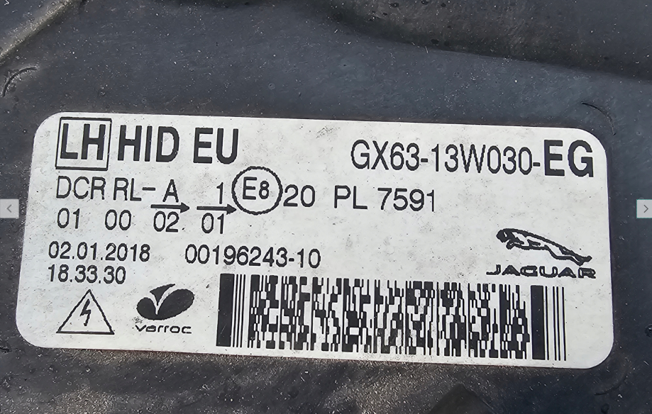 Koplamp JAGUAR XF GX63 BI-XENON HEADLAMP KIT GX63-13W030-EG