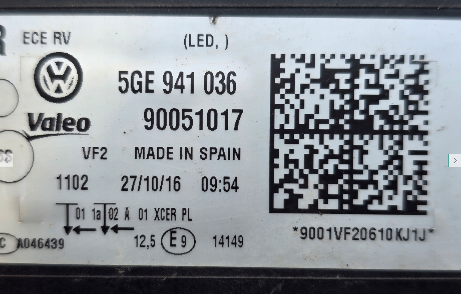 Koplamp Volkswagen GOLF 7 VII GTE 5GE FULL LED HEADLAMP KIT 5GE941036