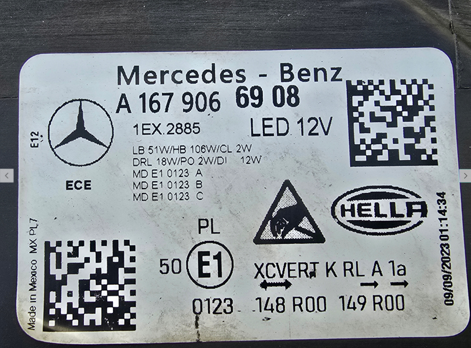 Koplamp MERCEDES GLE W167 FACELIFT FULL LED HEADLAMP A1679066908