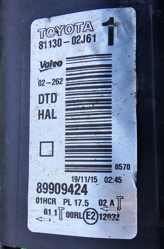 Koplamp TOYOTA AURIS 2 II LENS+ LED FRONT LAMP 89909424