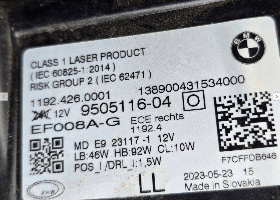 Koplamp BMW 4 IV G22 G26 G80 LASER HEADLAMP 9505116-04