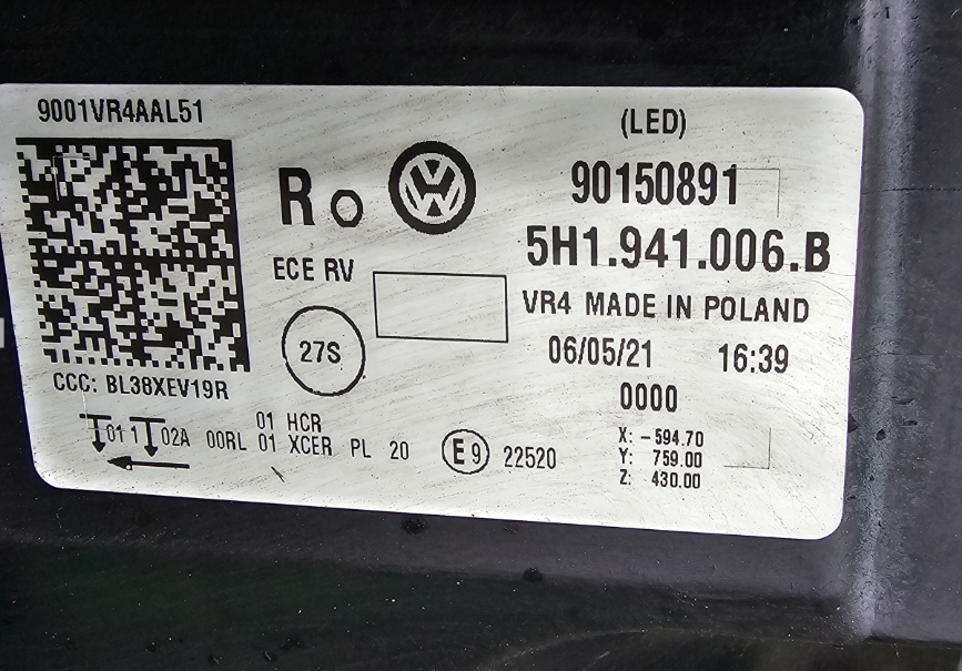 Koplamp Volkswagen GOLF 8 VIII 5H1 FULL LED FRONT LAMP 5H1.941.006.B