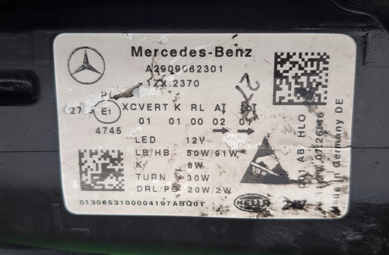 Koplamp MERCEDES GT AMG W290 FULL LED LAMPA PRZEDNIA A2909062301