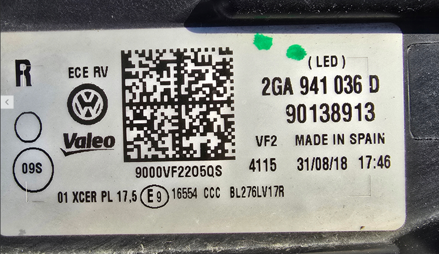 Koplamp Volkswagen T-ROC 2GA FULL LED HEADLAMP 2GA941036D