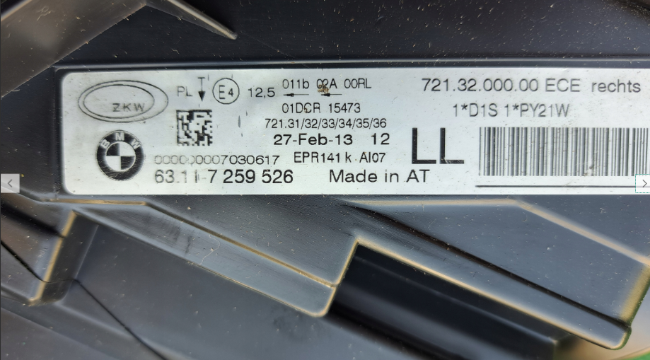 Koplamp BMW 3 III F30 F31 BI-XENON HEADLAMP