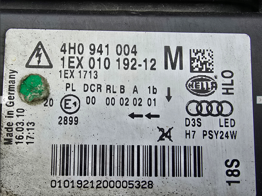 Koplamp AUDI A8 D4 BI-XENON HEADLAMPS 4H0941004 4H0941003