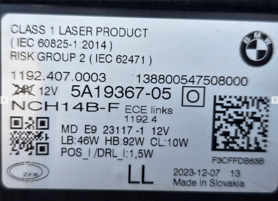 Koplamp BMW 4 IV G22 G23 M3 G80 LASER HEADLAMP 5A19367-05